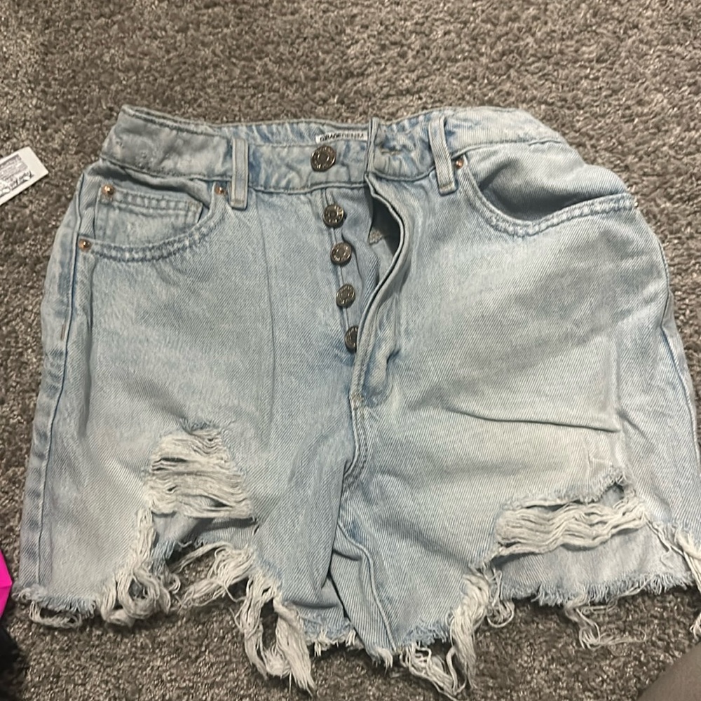 High waisted denim shorts